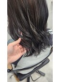 暗髪×コテ巻き×ミディアム