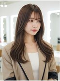 美髪/ワイドバング/レイヤーカット/くすみベージュ/新小岩駅