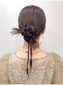 結婚式お呼ばれヘア◆韓国カチモリヘアお団子ヘア三つ編み夏