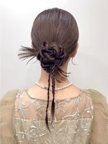 結婚式お呼ばれヘア◆韓国カチモリヘアお団子ヘア三つ編み夏