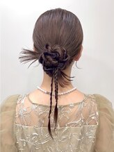 クレア(Crea) 結婚式お呼ばれヘア◆韓国カチモリヘアお団子ヘア三つ編み夏