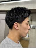 刈り上げアップバングスパイキーショートパーマスパイラルパーマ