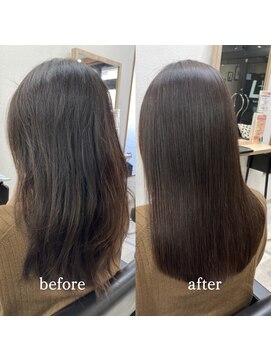 エルプラスヘアー 平尾店(L+hair) ブリーチなしカラー髪質改善トリートメント縮毛矯正透明感ロング