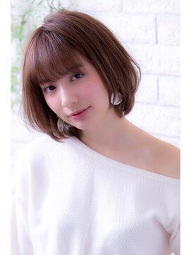 エルデ ナインズ ヘアー スタンド 川口店(elde 9's HAIR STAND) チョコレート&プリカールの大人ガーリーのボブ風モードヘア