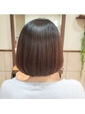 前髪パーマ　柔らかめツヤ感ボブ