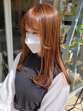 ココロカラ(Cocorokara) 甘いオレンジカラーのガーリーロング