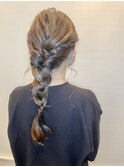 ヘアセット◎ルーズ編みおろしアレンジ