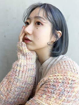 アイティー バイ アルバム 中野店(IT by ALBUM) 春っぽ柔らかボブ_斜めバンググレージュカラーシルキー_89122