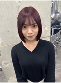 赤髪ボブ/ボブカット/艶髪ボブ/韓国風ボブ/