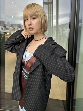 リラス 博多(rilas) ミニボブ　外はねボブ　ハイトーン　イメチェン　ワイドバング