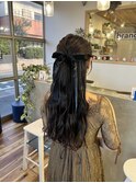 ふわふわハーフアップ