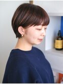 丸みショート/マッシュショート/銀座/ピンクブラウン/イメチェン