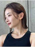 原宿ブリーチなしダブルカラーピンクベージュミディアムボブ20代