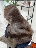 【韓国ヘア】レイヤーカット顔まわりブリーチなしベージュカラー
