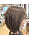 髪質改善ツヤ髪ナチュラル小顔ボブ大人可愛いレイヤーカット