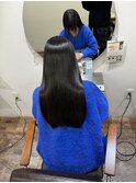 髪質改善 スーパーロング ワンレングス レイヤー 韓国風巻き
