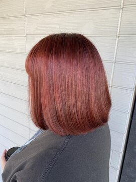 バディ 中野駅前店(BUDDY) 高発色レッド×ボブ(カット＋ブリーチ＋トリートメント)