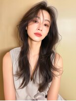 ラベストクズハ(LOVEST KUZUHA)&nbsp;ロングレイヤー/艶髪/韓国風ヘア/アッシュブラウン/大人ブラウン