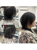 縮毛矯正でつくるウルフカット