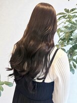 シエル バイ ケンジ 登戸 生田(CIEL by KENJE)&nbsp;ブリーチなし暗髪カシスピンクトレンド冬カラー32mmコテ巻き