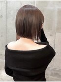 ミルクブラウン/前下がりボブ/透明感/名古屋/伏見/栄/丸の内