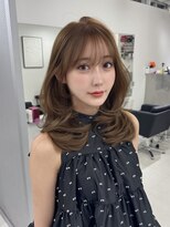 ハピネス 梅田茶屋町店(HAPPINESS)&nbsp;韓国/レイヤー/顔周りカット/ブリーチなしミルクティベージュ