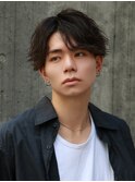 シャドウパーマ　フェザーパーマ　センターパート