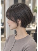 美シルエットショートボブ/アッシュベージュ/30代/40代/50代