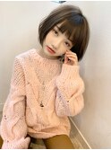 【アフロート添田】小顔な前下がりボブオリーブカラー