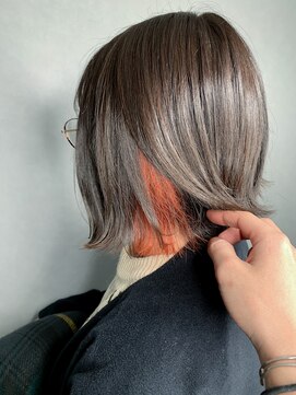 ワット 新宿店 ☆インナーカラー×オレンジ×外ハネボブ☆【担当DAIKI】