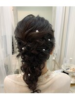 20代30代40代パールヘアアレンジ☆結婚式　銀座　ヘアセット