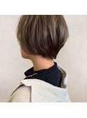 小顔/マッシュショート/オリーブアッシュ/ショート/30代40代