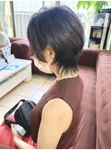 大人かわいい★ウルフショートレイヤー外ハネナチュラルブラウン
