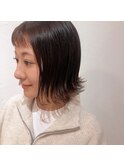 20代30代40代可愛いショートバングのナチュラル外ハネボブ