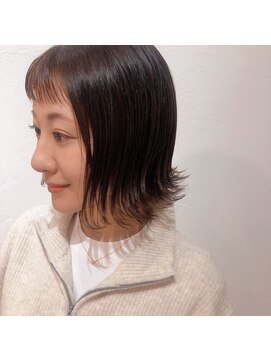 ヘアドマルシェモンタン(hair de marche' Mon temps) 20代30代40代可愛いショートバングのナチュラル外ハネボブ