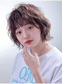 【30代髪型】ゆるふわショートボブ×パーマ×ラベージュ