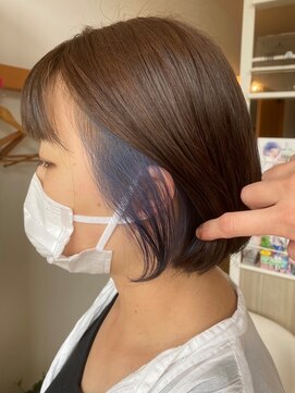 エス ハート オブ ヘアー 名東店(Heart of HAIR) 【ES 佐藤】 Spring Style #34 インナーカラー透明感ブルー