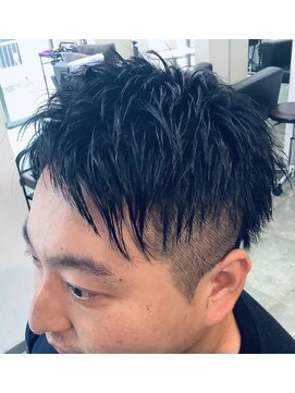 ミューコロル(mieux color) メンズショート　ツーブロ　短髪　黒髪