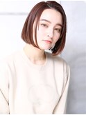 大人可愛い小顔美髪ツヤ髪前髪なしショートぶつ切りボブA5