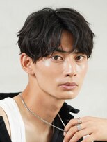 無造作パーマ波巻きスパイラルパーマツーブロックコンマヘア