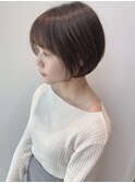 大人前下がり大人ショートボブ耳かけボブ