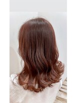 サリュー バイ イザ(Salut by IZA)&nbsp;ピンクブラウンカラー似合わせカット韓国風巻きセミロング