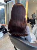 ブリーチなしダブルカラー/ココアブラウン/くびれロング