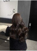メルティカラーフェミニンロング似合わせカット美髪ブリーチなし