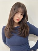 胸上レイヤーシースルーバング
