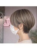 丸みショート/白髪ぼかしハイライト/40代/50代/60代/金沢八景