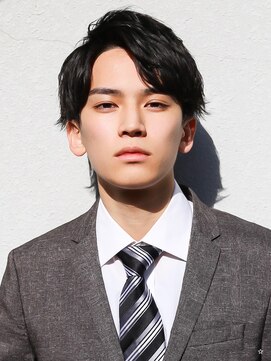 アフロート ディル(AFLOAT D'L) スーツ短髪ツーブロックパーマ新郎髪型結婚式スパイキーショート