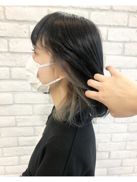 シュガー ヘアアンドネイル 仙台(SUGAR) ピアスカラーホワイトベージュインナーカラーマロンベージュ