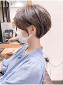 絶壁解消×マロンブラウン×40代×前髪あり大人ショートボブ永