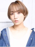 大人可愛い小美髪ツヤ髪前下がりショートボブ丸みショートB3